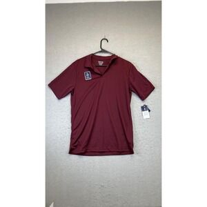 IZOD Polo Shirt Boys XL 18/20 Husky‎ Burgundy Moisture Wicking UPF 50+ Anti-Pill